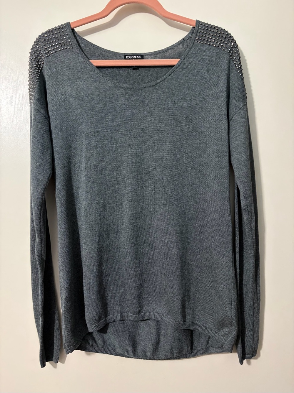 NWOT Women’s Express lightweight sweater with studded shoulders